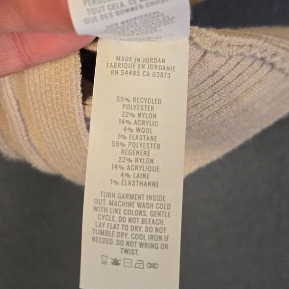 Aerie Ribbed Off-Shoulder Crop Light Beige Knit Top L - Picture 7 of 8